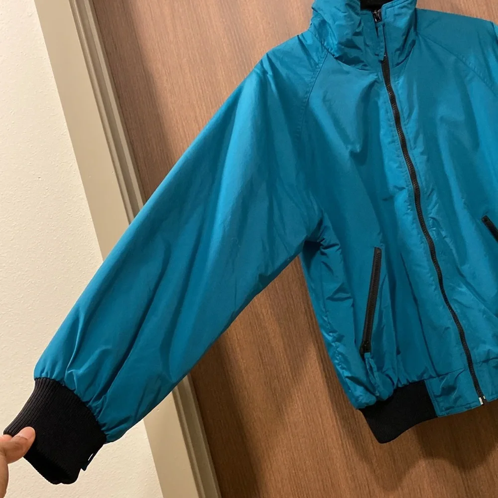 Uniforms To You (UTY)‎ Vintage Unisex Turquoise Nylon Bomber Jacket Size Medium